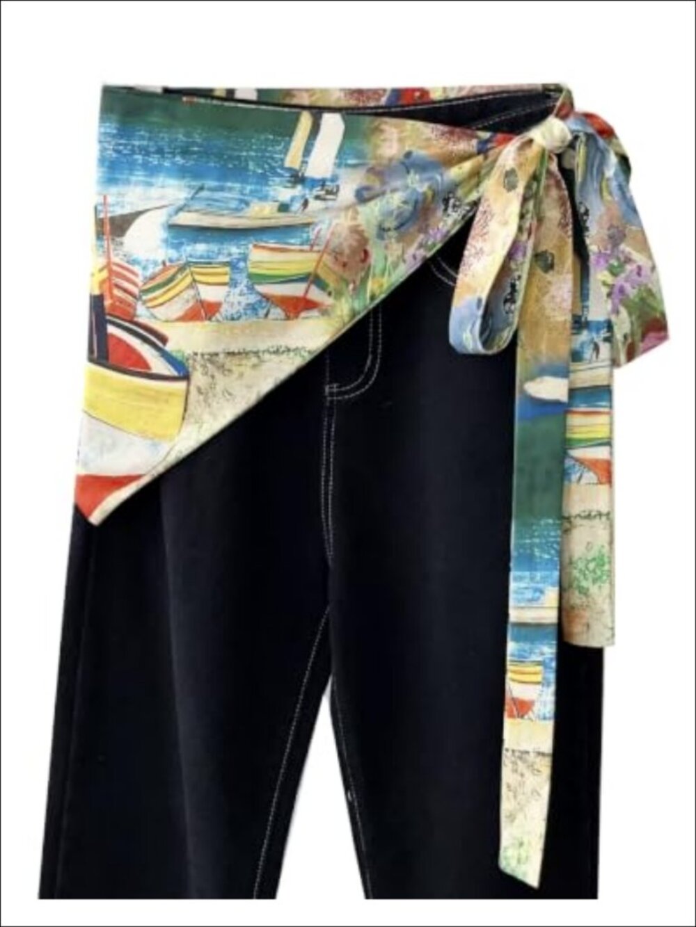Satin Triangle Scarf Belt Skinny Sash Tie Wrap Accessory for Dresses